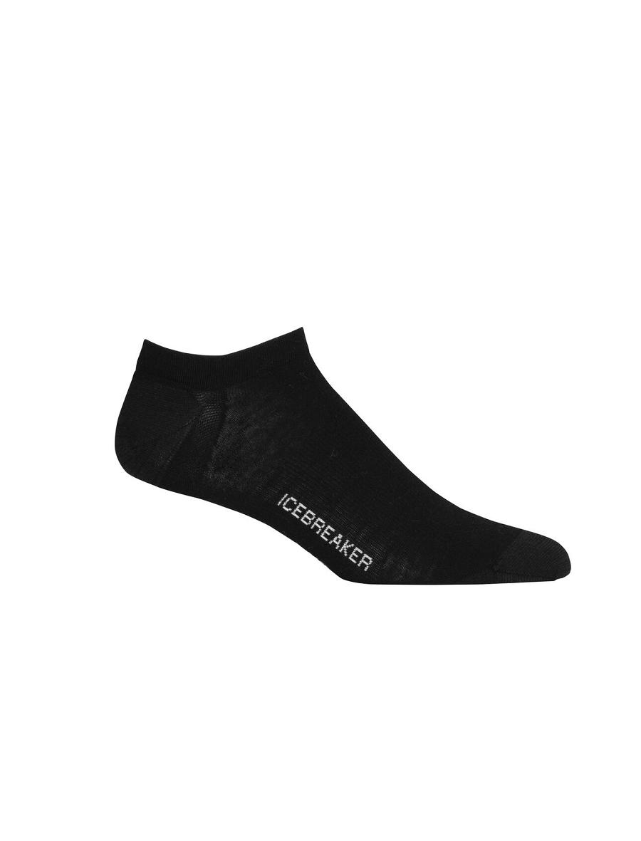 Black / Snow Icebreaker Merino Lifestyle Fine Gauge No Show Men's Socks | AU 1045AHKP